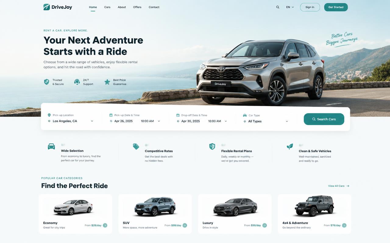 DriveJoy – Car Rental & Online Booking